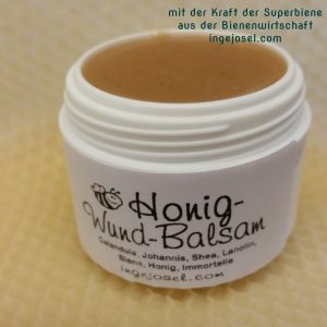 Gefüllter Salbentiegel mit Honig Wund Balsam made by Ingejosel